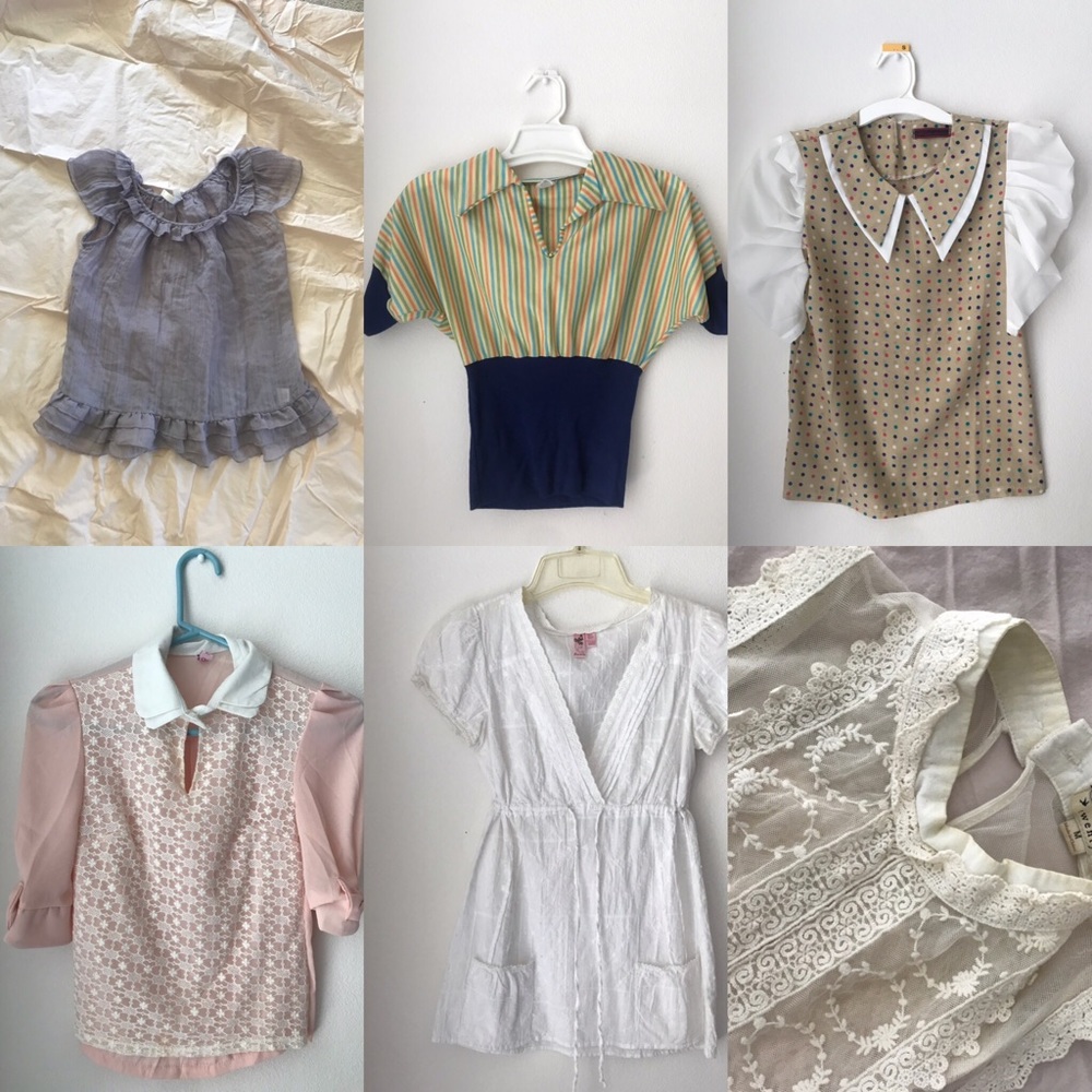LOT OF SIX BLOUSES - all size sm/med